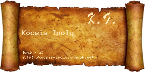 Kocsis Ipoly névjegykártya
